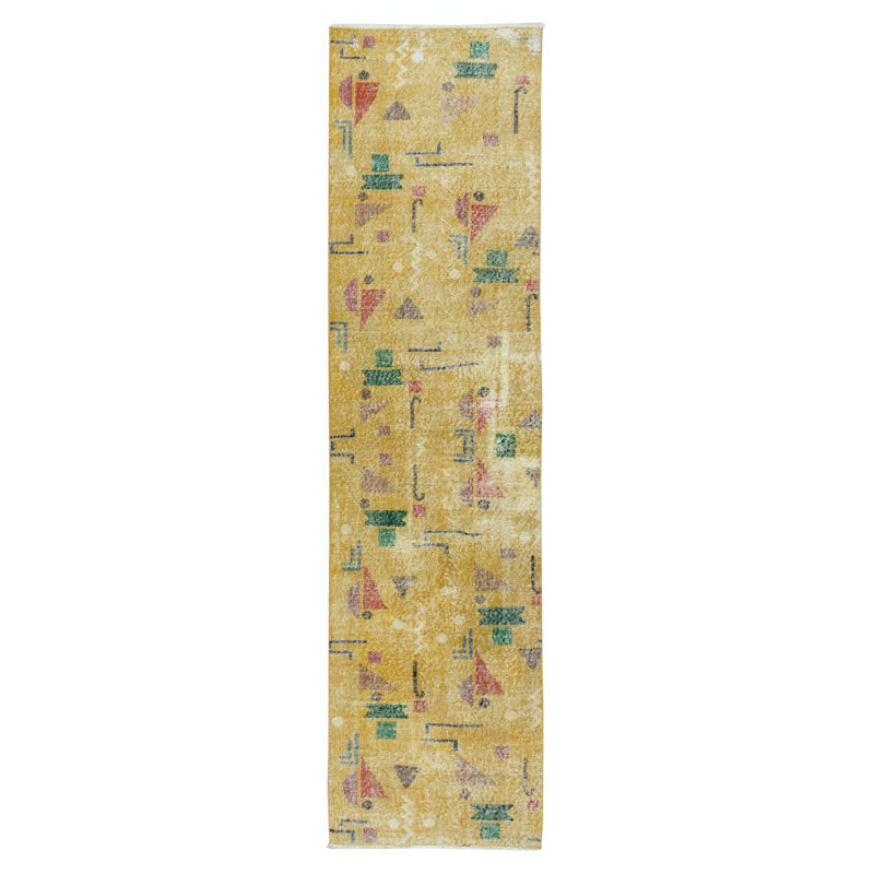 L'un des deux rares tapis de couloir conçus par l'artiste Zeki Muren, Rectangle 6 pi 8 po x 25 pi 10 po