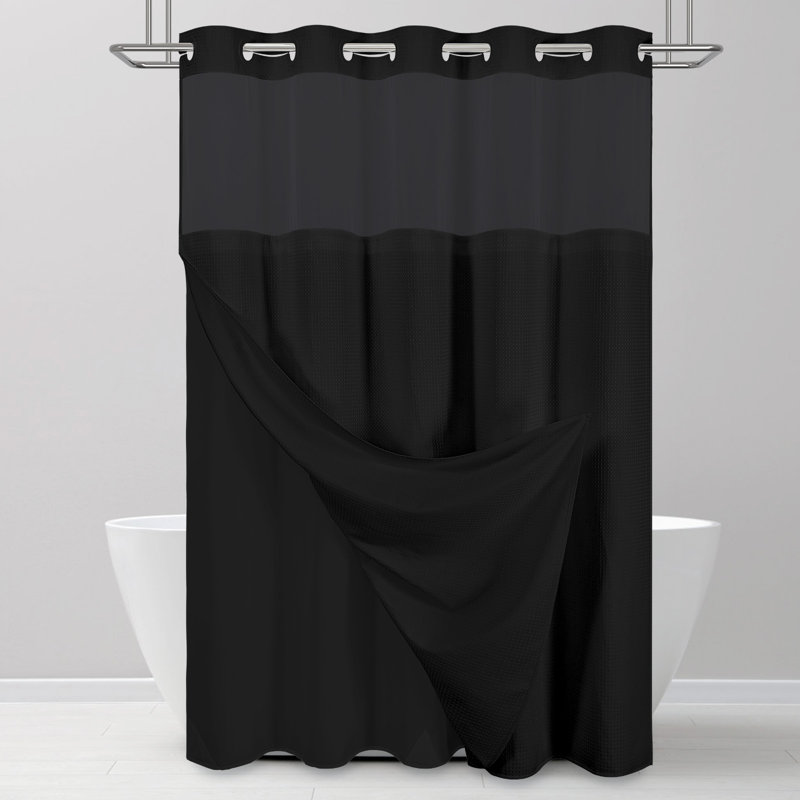 Rideau de douche Waffle, H 75 po x l 72 po, Noir