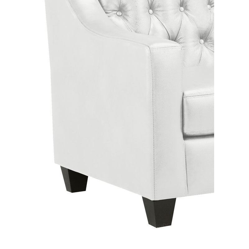 Canapé en cuir Debolt, Cuir crème assorti