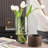 10" H Wood Glass Vase