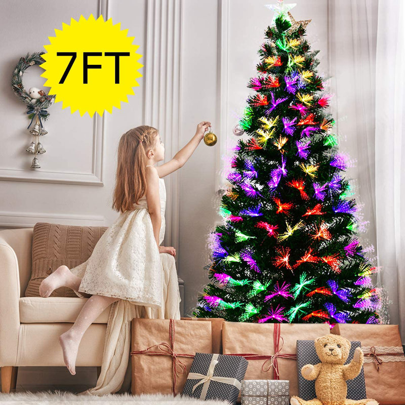 Lighted Artificial Pine Christmas Tree, 210cm H x 100cm W x 100cm D