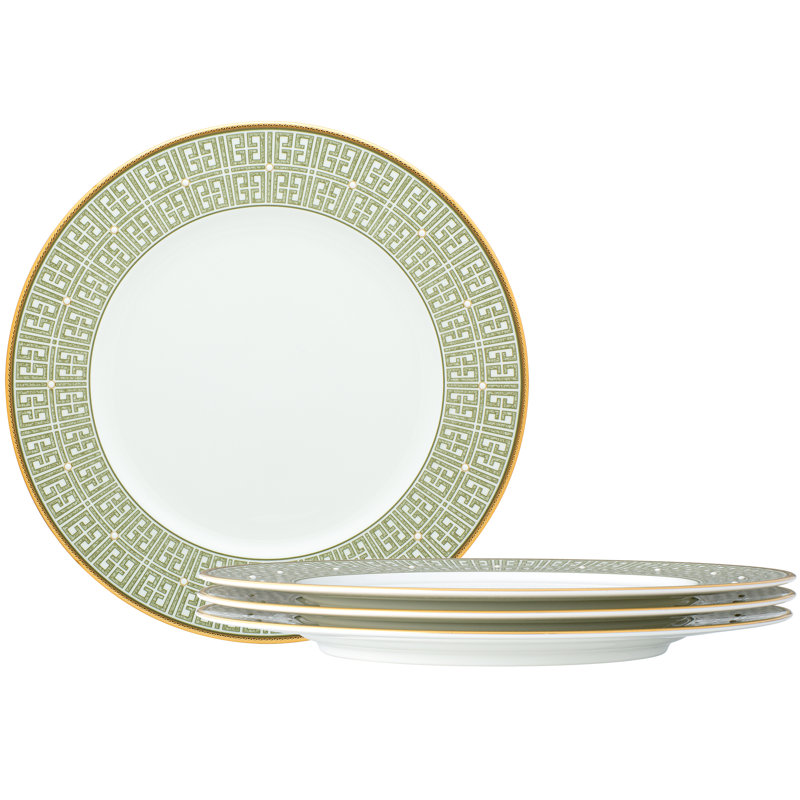Assiettes plates Noritake Infinity, 11 po, Vert / doré
