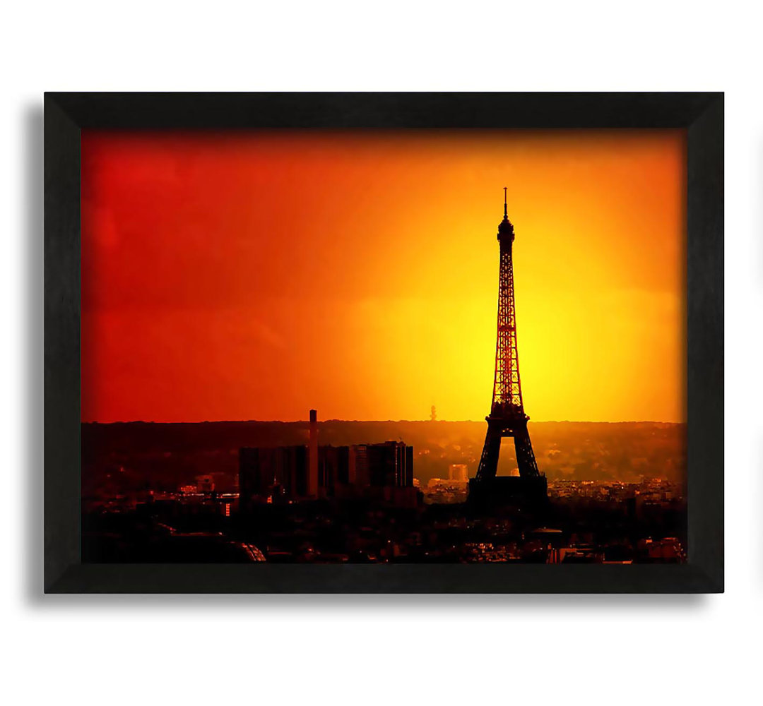 Gerahmtes Poster Eiffel Tower Sun Glow in Canvas