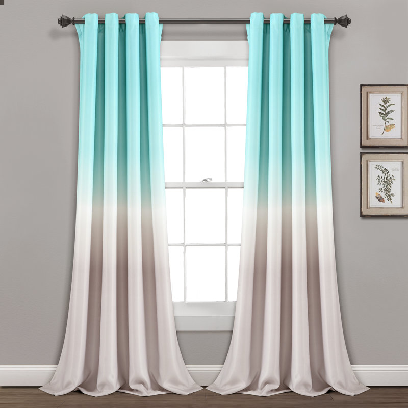 Room Darkening Curtain Pair, Width 132 x Drop 213 cm, Aqua
