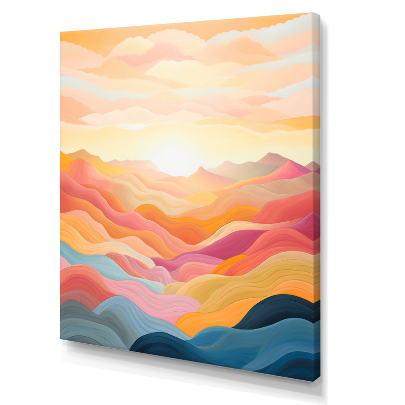 «Bold Sunset Mountain Horizon», reproduction sur toile, H 20 po x l 12 po x P 1 po, Toile tendue