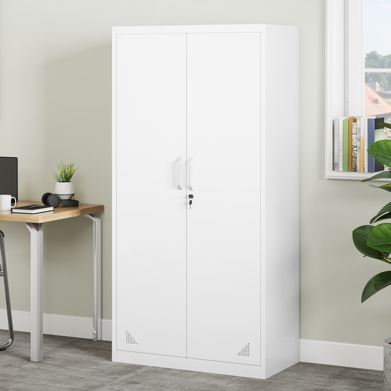 Mikami 180cm Tall Steel File Cabinet, White