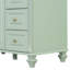 Meuble-lavabo de salle de bain en bois massif vert de 91 cm (36 po) avec lavabo, tiroir rabattable, 3 tiroirs et 2 portes, poignées élégantes en métal doré