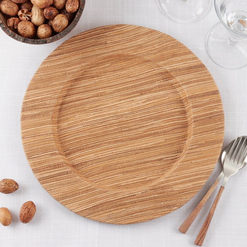 Natural Water Hyacinth Round Charger Plates Set of 4