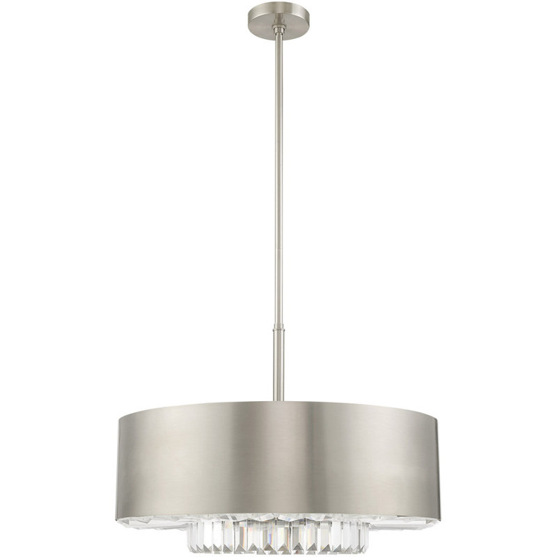 Lustre classique à 6 lumières avec verre soufflé à la main, 6