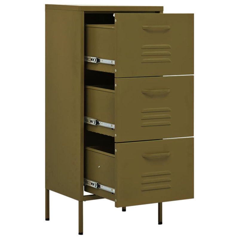 Storage Cabinet Freestanding File Cabinet with Shelves for Office Steel, Olive Green 1