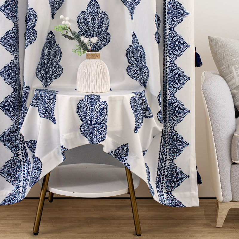 Abtal Room Darkening Curtain Pair, Navy Blue