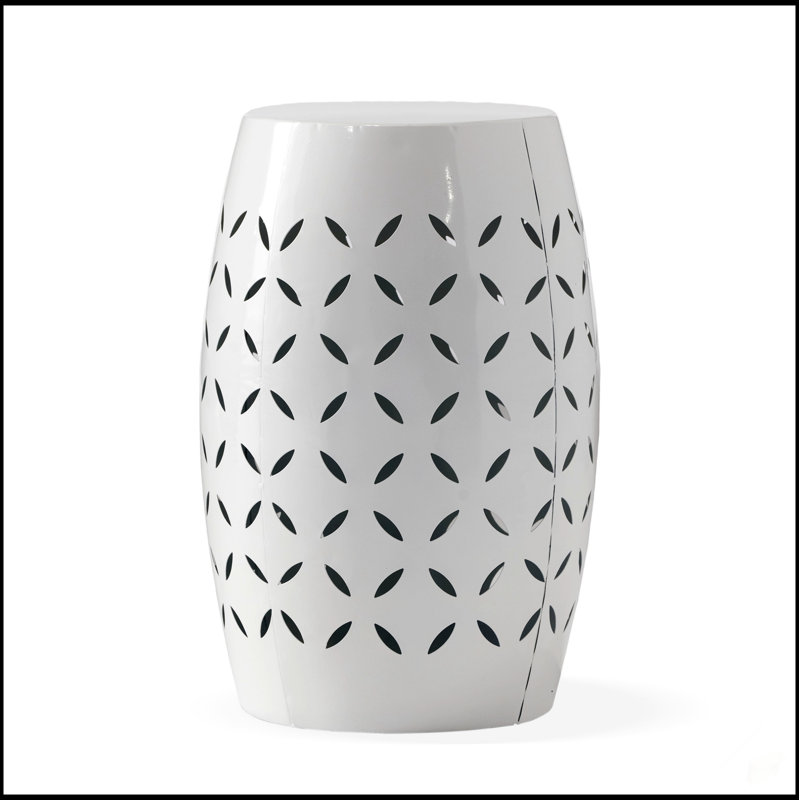 Lilac 12 Inch Accent Side Table, Cylindrical Design For Living Room, Family Room, Or Entryway, Industrial Style, Indoor Outdoor Use