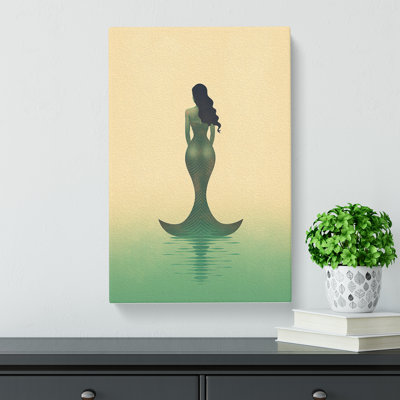 Mermaid Minimalism Art No.2 - Wrapped Canvas