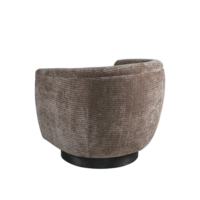 Zanzibar Upholstered Swivel Barrel Chair in Brown