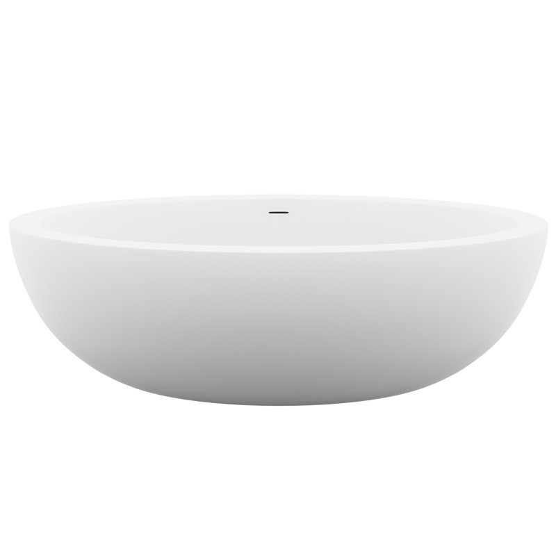 Lusso 75.5'' Matte White Freestanding Soaking Bathtub