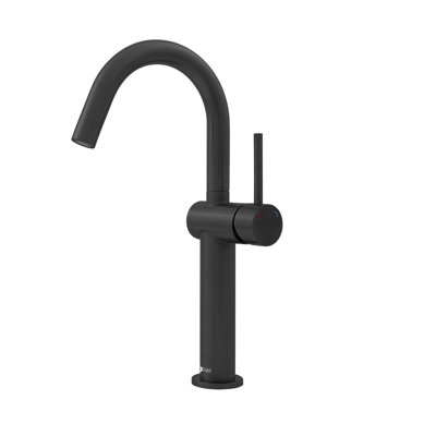 Single Handle Vessel Bathroom Faucet, Tall Single Hole Bathroom Sink Faucet, Matte Black