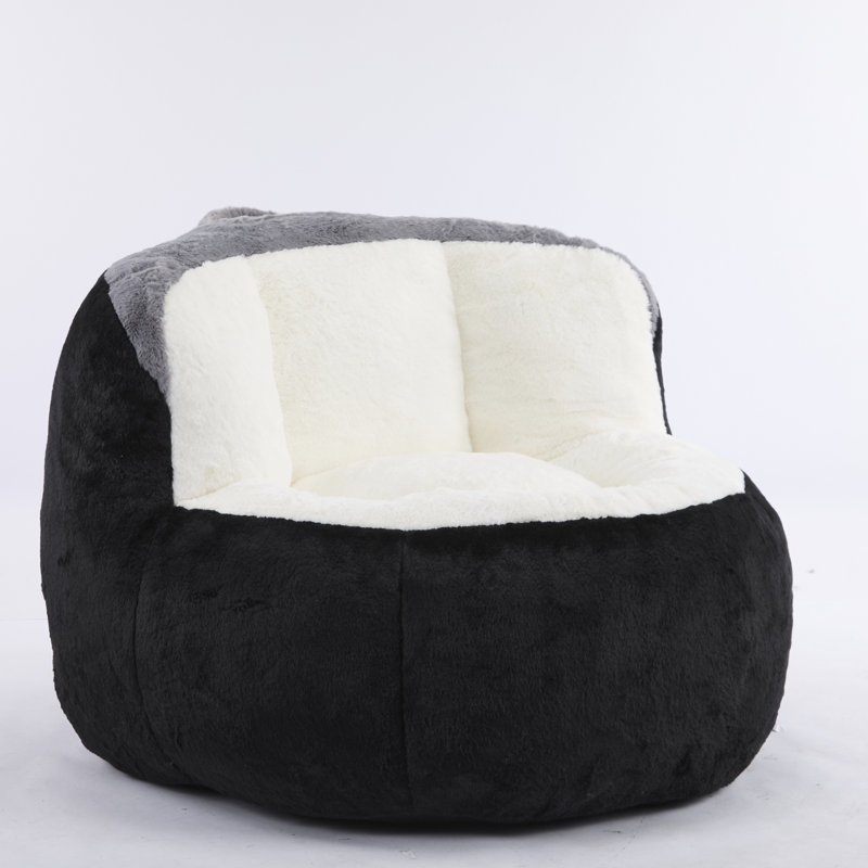 Oversized Bean Bag In Multicolor Faux Fur, Filled With High - Resilience Foam, Skin , Stable Seating, Ideal For ' Room Large Chair Adaptable To Body, Comfortable Non Slip Design, No Assembly Needed