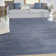 Mulican Solid Color Machine Made Power Loom Polypropylene Indoor / Outdoor Area Rug in Blue