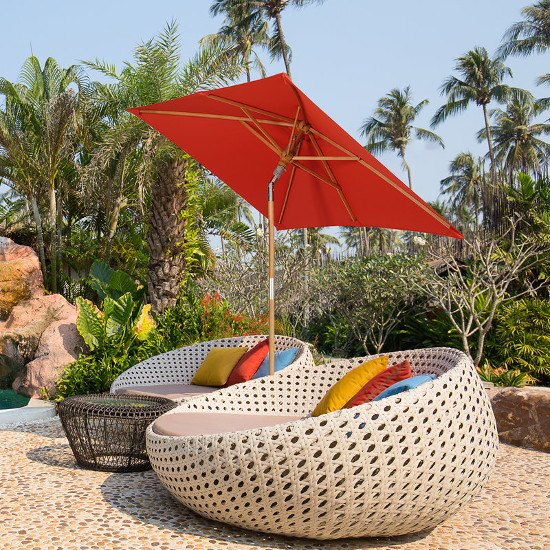 Kristofer 200cm X 150cm Rectangular Beach Parasol
