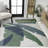 Correlly Coastal Vintage Abstract Palm Leaf Green/Cream Indoor/Outdoor Rug-1956461888
