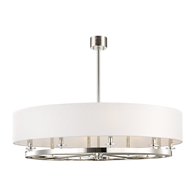 Durham 10 - Light Drum Chandelier, Polished Nickel