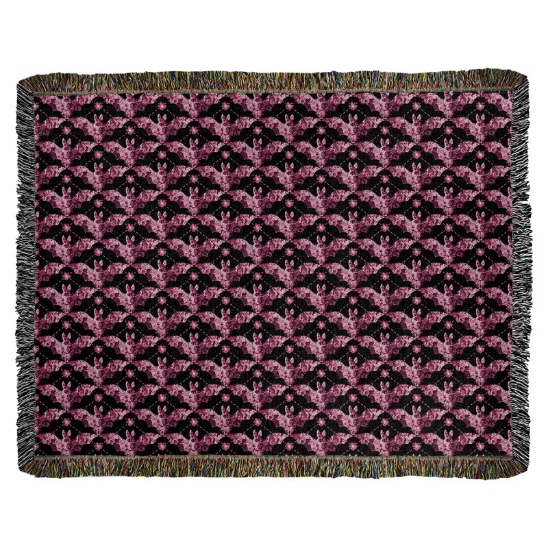 Couverture en coton tissé Katelyn Elizabeth, l 37 po x L 52 po, Rose