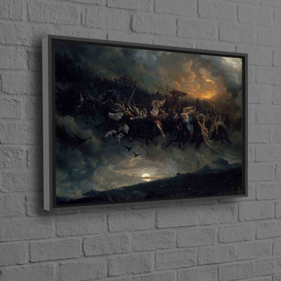 Décoration murale en toile de coton Norse Mythology Inspiring The Wild Hunt of Odin pour un ajout unique et artistique à votre intérieur