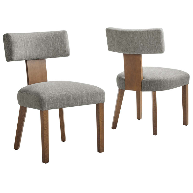 Modway Nalani Heathered Weave Accent Dining Chair, Deep Brown, Wheat