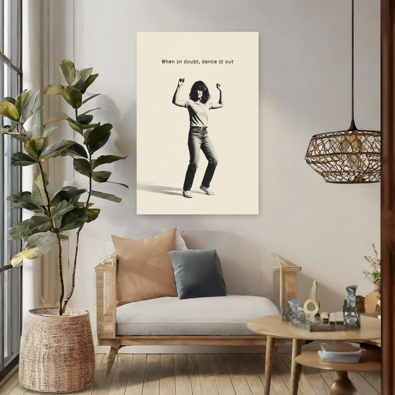 «Dance It Out Halftone Energetic», art mural rétro moderne, H 48 po x l 32 po