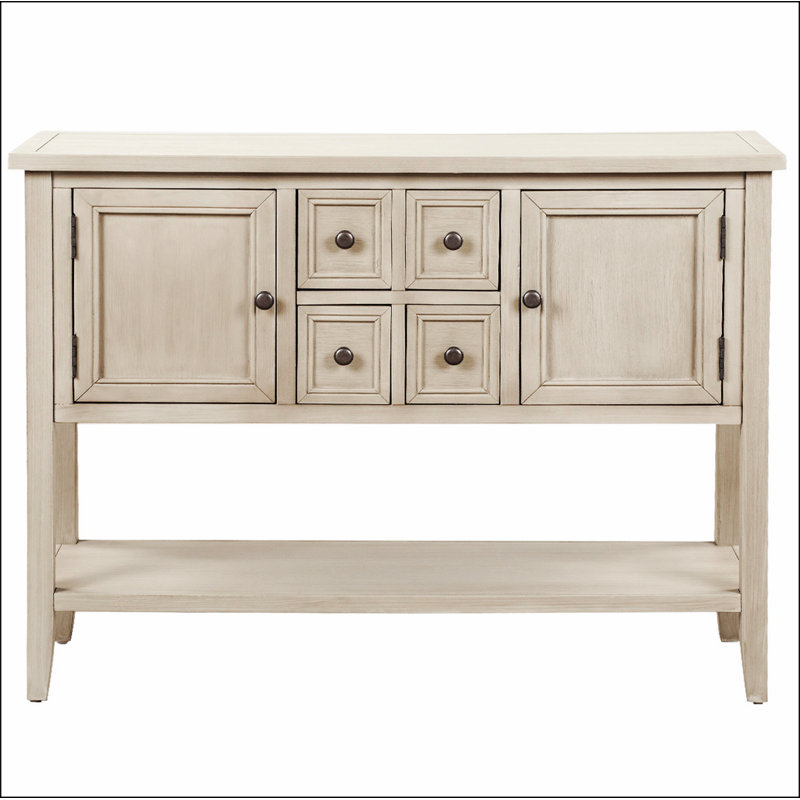 Cambridge Series Buffet Sideboard Console Table with Bottom Shelf, Antique Gray, Antique Gray