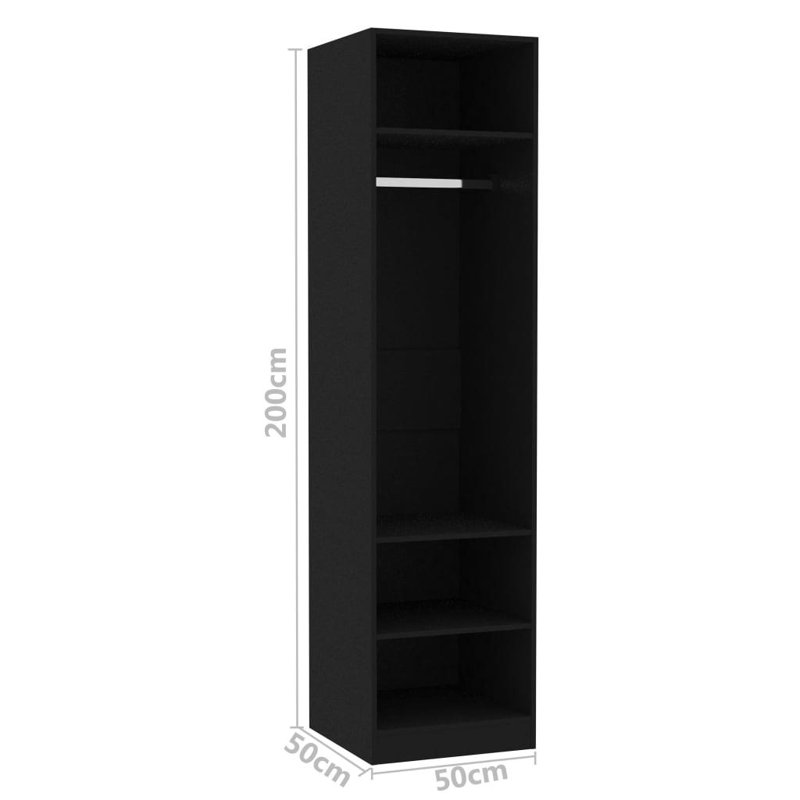 Abhainn Solid + Manufactured Wood Wardrobe, Black