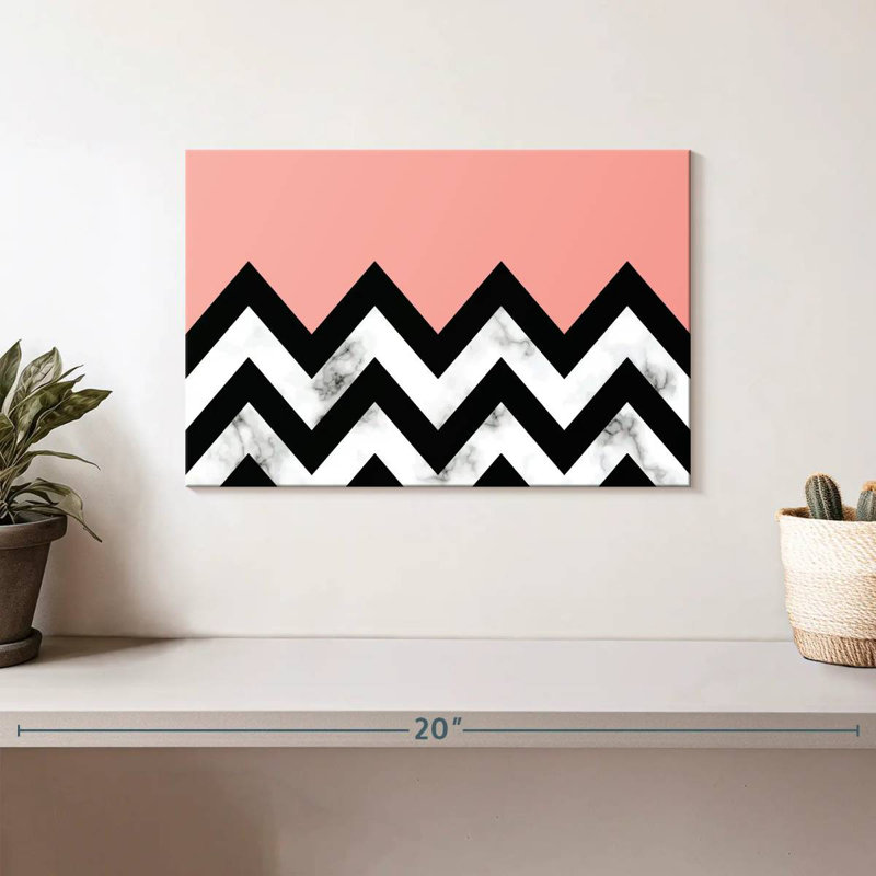 Avery abstrait zigzag contraste de marbre, H 8 po x l 12 po