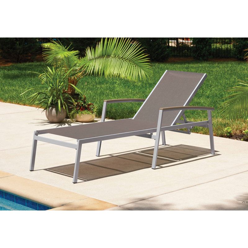 Travira Outdoor Chaise Lounge, Cocoa, Tekwood Vintage, Flint