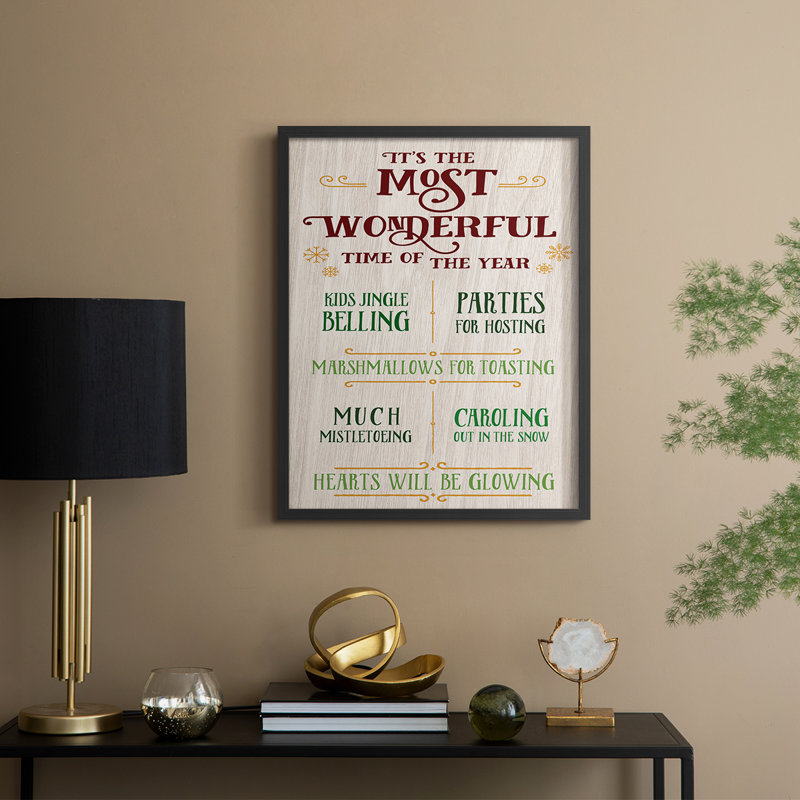 Most Wonderful Framed Print - Solid Wood, Black, 15" H x 12" W