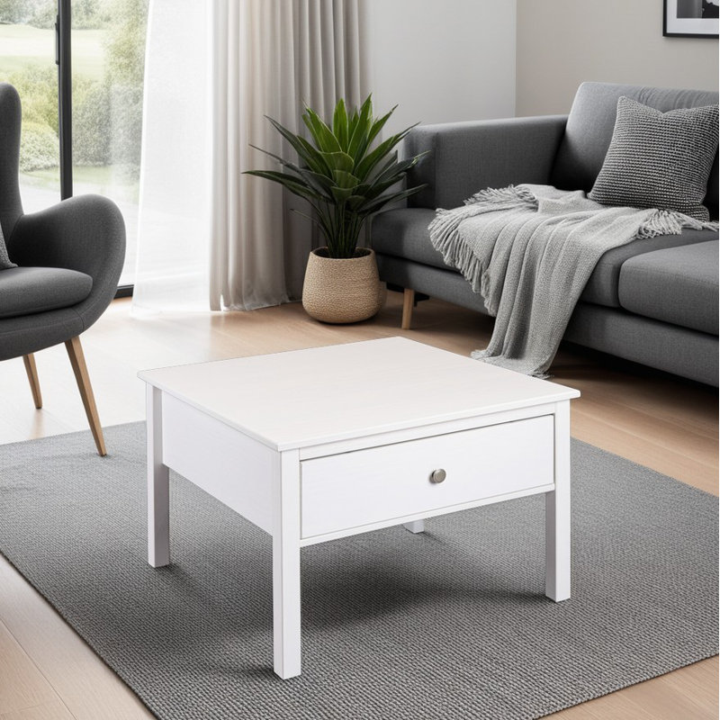 Cintron Solid Wood Pedestal Coffee Table with Storage