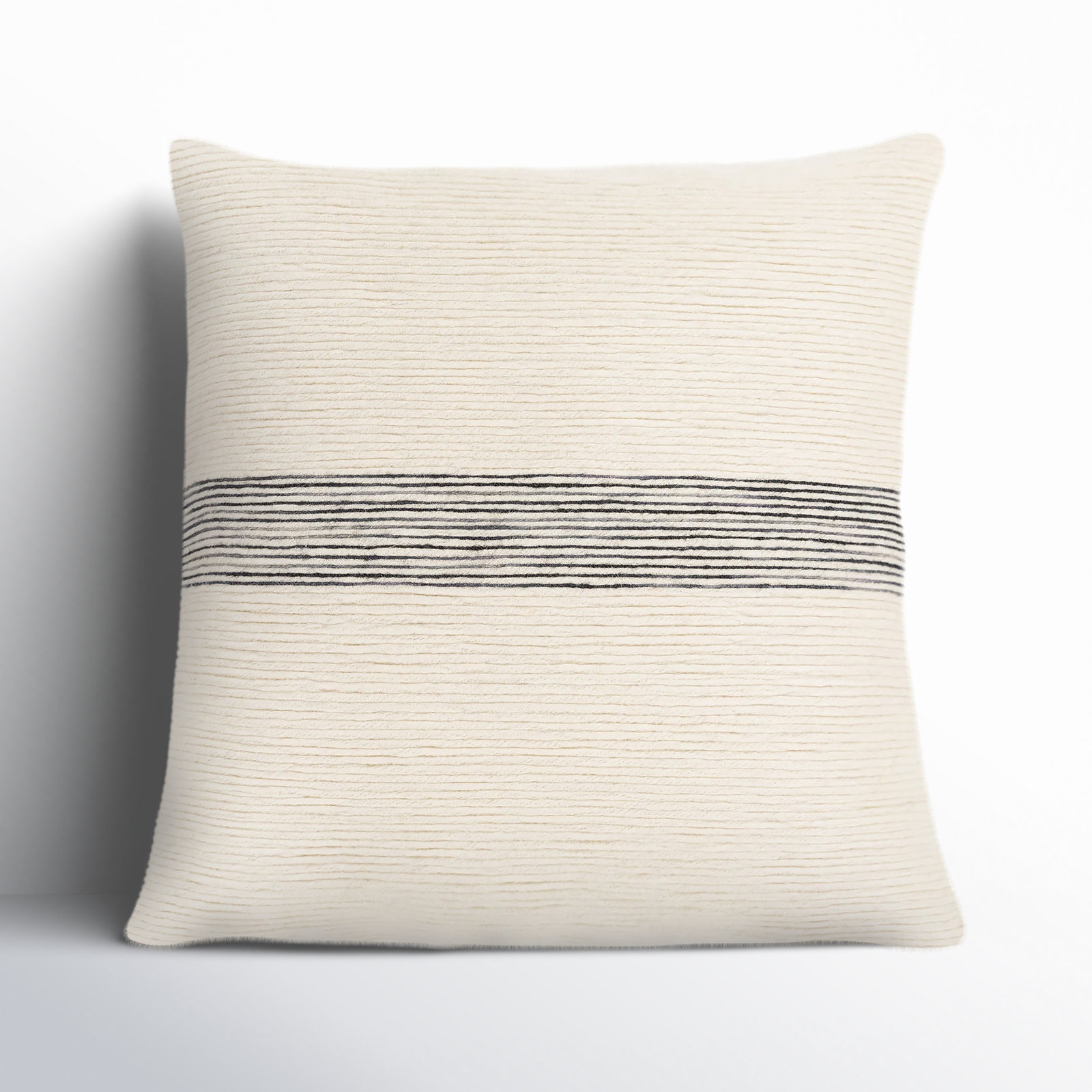 Cason Striped Cotton Throw Pillow, 20" x 20", Polyester/Polyfill