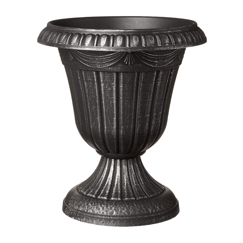 Anouk Urn Planter, 12" H x 10" W x 10" D, Silver