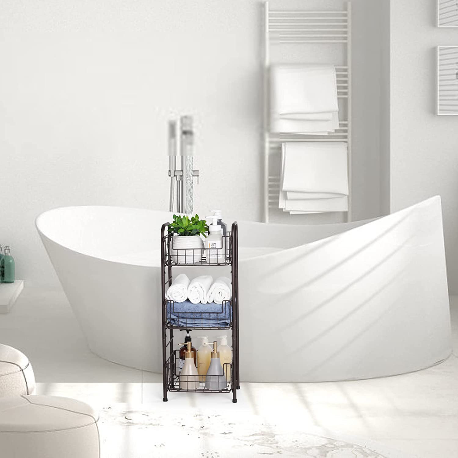 Hyeon Metal Freestanding Bathroom Shelves