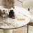 White&Black Round Sintered Stone Dining table-1427599763