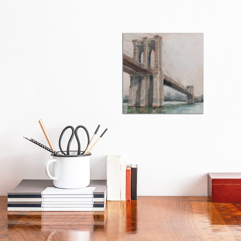 Spanning the East River I 1 Piece Wrapped Canvas Wall Art, 30.48 cm H x 30.48 cm W