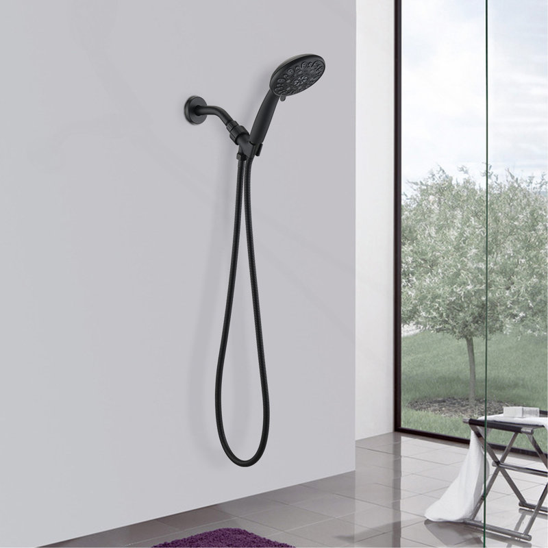 Ensemble de robinets de douche multifonctions haute pression avec douchette à main - Noir mat