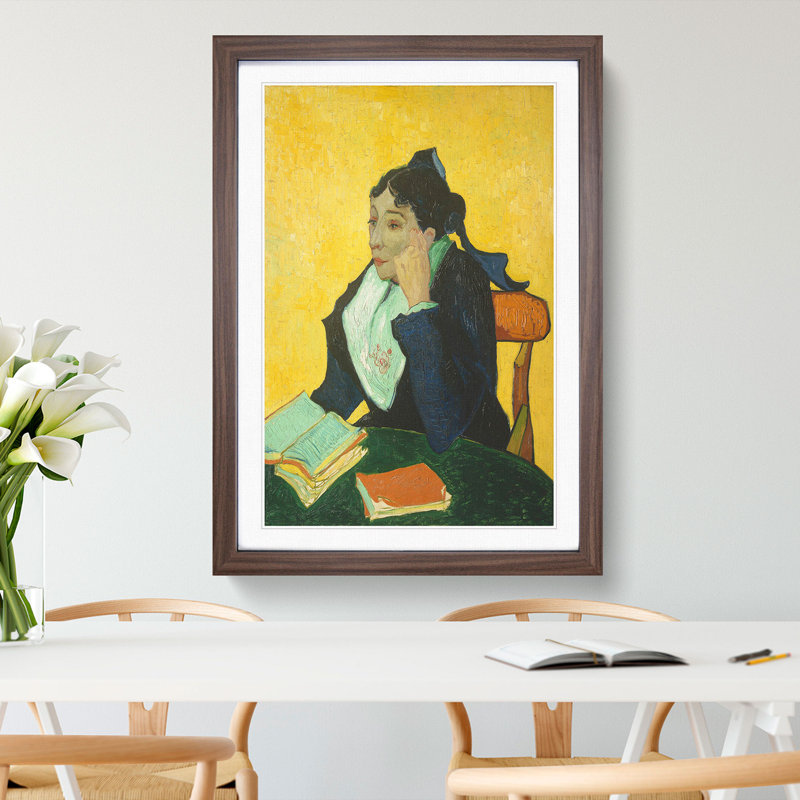 Madame Joseph-Michel Ginoux by Vincent Van Gogh - Picture Frame Painting, Walnut Framed, 48cm H x 36cm W x 2cm D