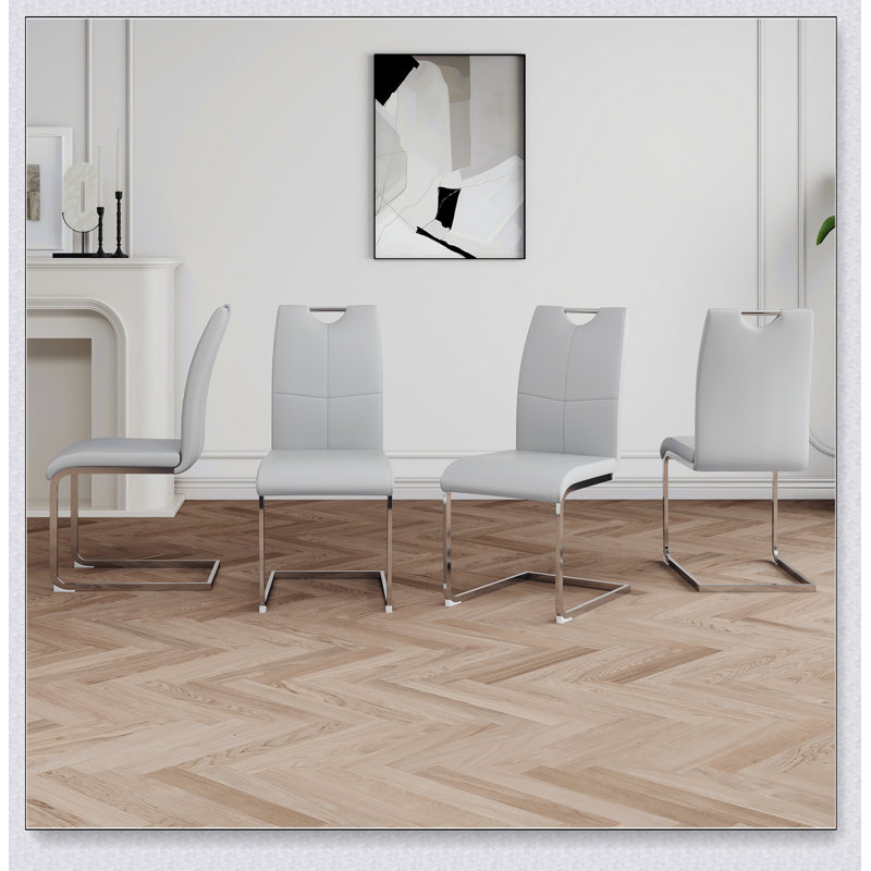 Chaises de salle à manger modernes avec siège rembourré en similicuir