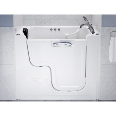 Therapeutic Tubs 29 in. x 53 in. Right Drain Wheelchair Access Walk-In Whirlpool and Air Tub with Powered Fast Drain in White
