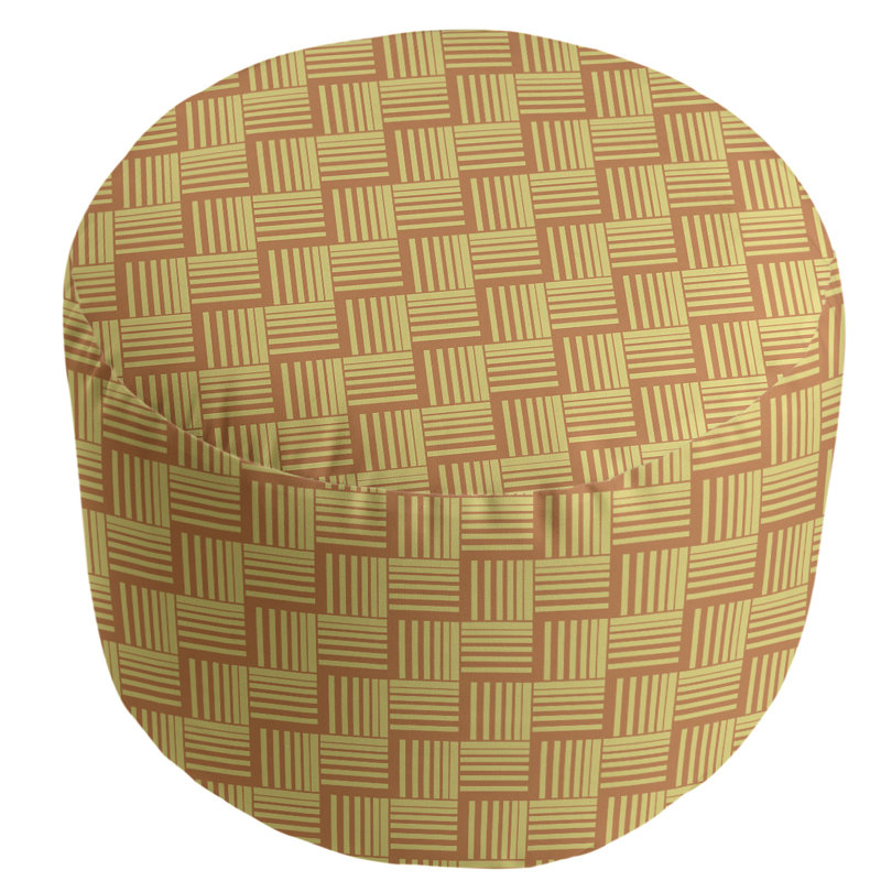 repose-pieds à rayures classic basketweave, Orange / Jaune