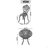 All-Weather Cast Aluminum Dining Furniture Set With Black Frame-1157211889