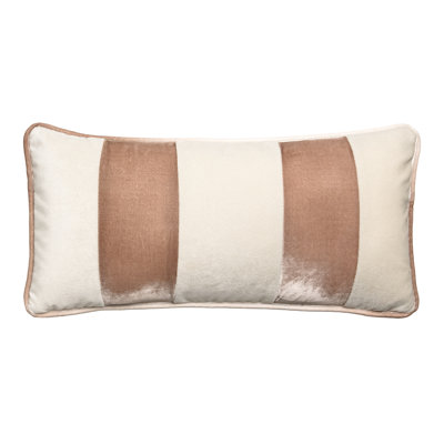 Banded Lumbar Velvet Pillow