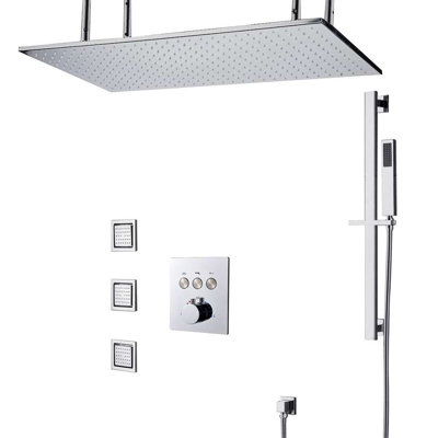 Système de douche à pluie au plafond avec douche à main et 3 jets de corps Fontana Voghera