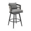 Tabouret de bar pivotant d'extérieur en aluminium Rinehart avec corde gris clair et coussins Earl Grey - ensemble de 2-631973777