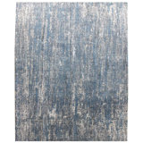 Kiki Abstract Area Rug in Blue/Aqua/Ivory
